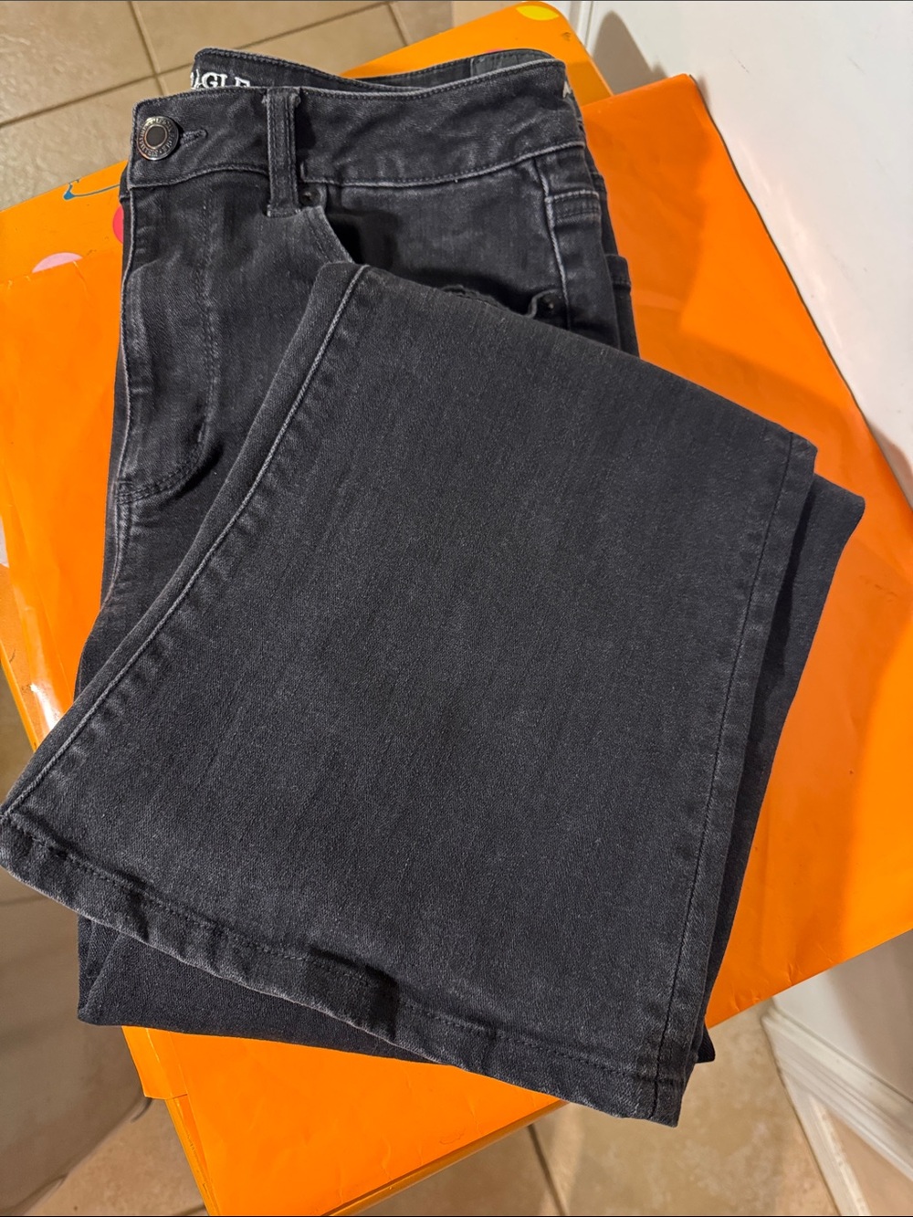 American Eagle Black Super Super Stretch Slim Flare Jeans